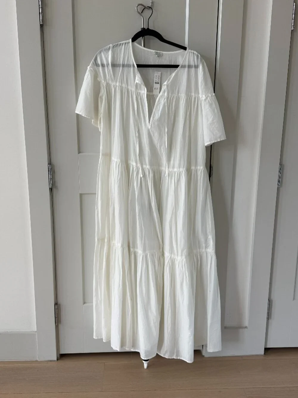 J.Crew Beachwear Tiered Maxi Dress Ivory Size S NWT — Style AY406